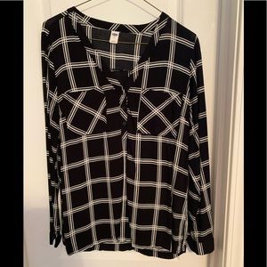 Black and white blouse